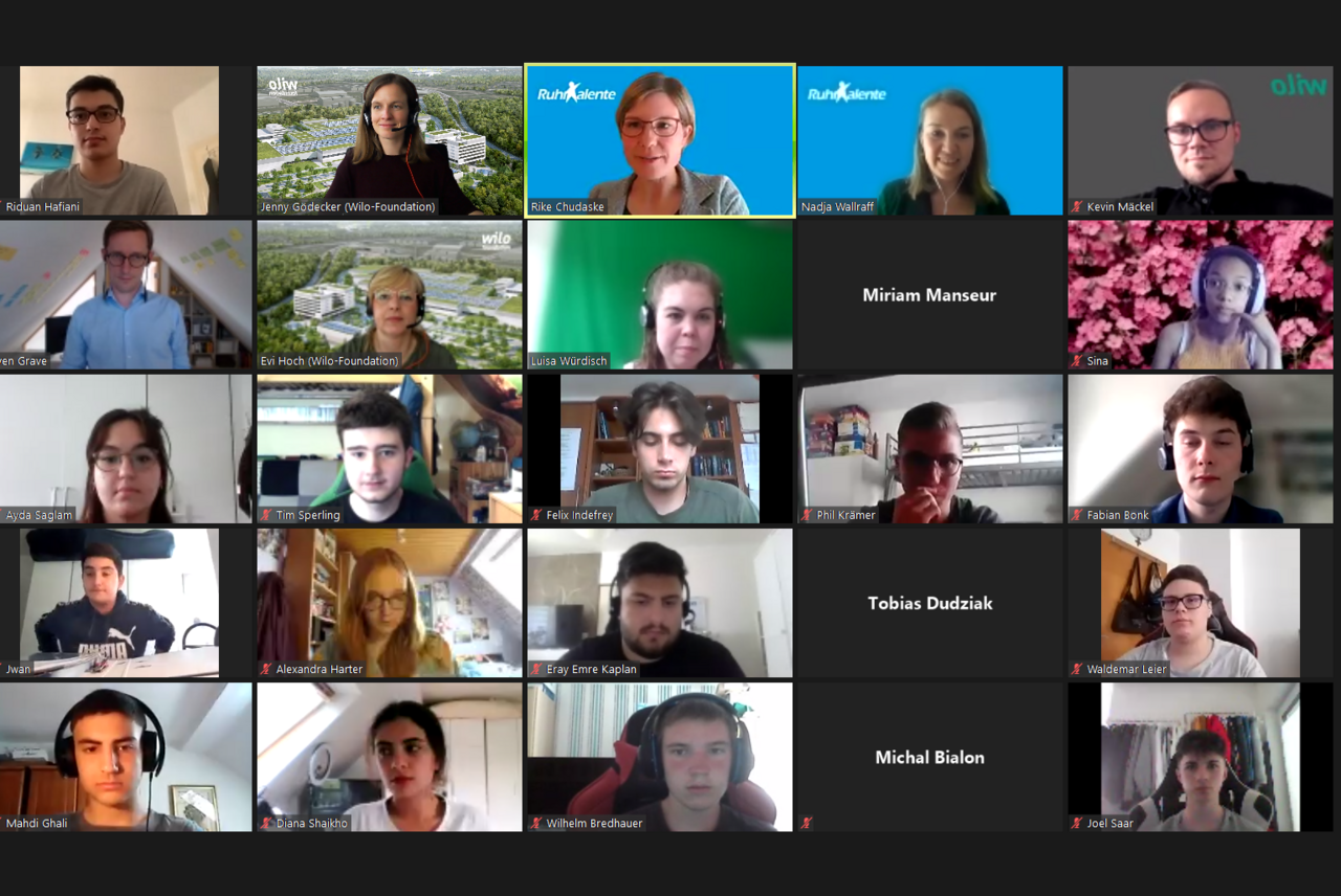 Die RuhrTalente im Zoom-Raum bei dem Online-Event "Work@Future"