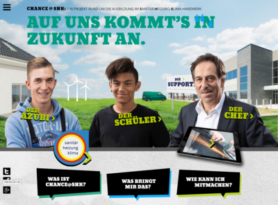 Pilotprojekt "Chance@SHK" mit eigener Website