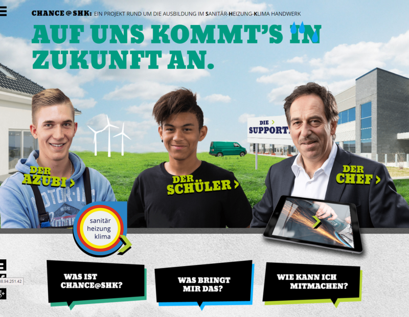 Pilotprojekt "Chance@SHK" mit eigener Website